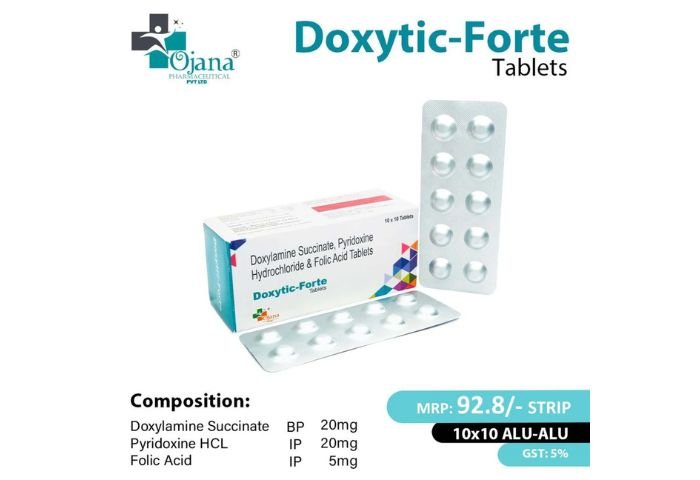 Doxylamine B.P. 20mg + Pyridoxine I.P. 20mg + Folic Acid I.P. 5mg