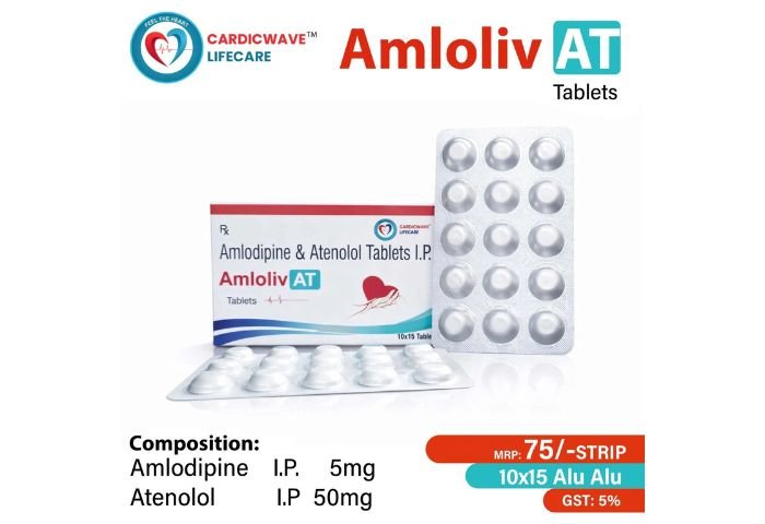 Amlodipine I.P. 5mg + Atenolol 50mg Tablets